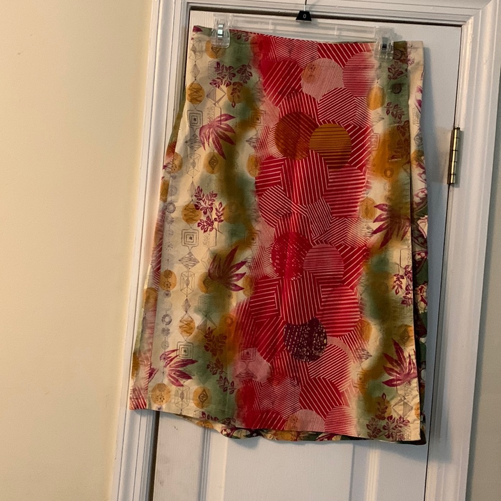 Multi colored wrapped skirt.